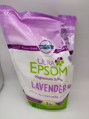 SaltWorks Ultra Epsom Lavender Scented Premium Epsom 5 Pound Resealable Bag • $7.65