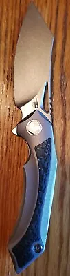 Bestech Knives BT1909G Kasta M390 Blue Spek Carbon Fiber Titanium. Stonewashed  • $205