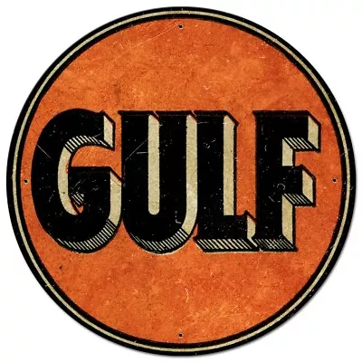 Vintage Style Metal Sign GULF OIL 28 X 28 • $117.95