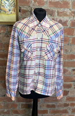 Retro Vintage 70s Plaid Checked Tartan Shirt • £10.99