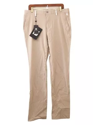 NWT FootJoy Khaki / White Lightweight Golf Pants Sz W36 • $19.99