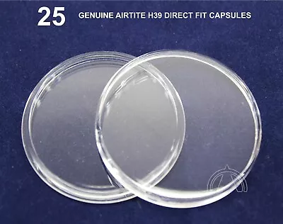 25 GENUINE Airtite Coin Capsule Holders For 39mm Diameter 1oz Silver Rounds H39 • $16.95