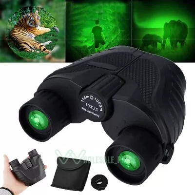 German Military Army 10x25 HD Night Vision Binoculars Goggles Hunting W/ Case • $26.19