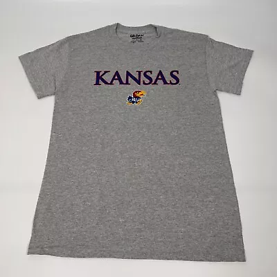 Kansas Jayhawks Mens T Shirt S Small Gray Graphic Logo Muscle Milk NCAA Sport • $6.25