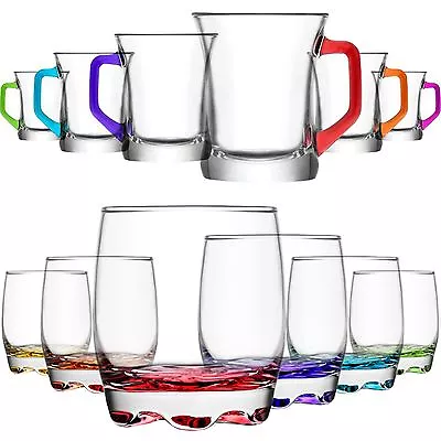 Set Of New Design Quality Glass Glasses Tea Coffee Cappuccino Mug Cup Ice Cream  • £7.99