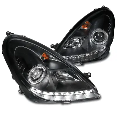 For 05-11 Mercedes-Benz R171 SLK LED Projector Headlights Lamp Black Left+Right • $433.95