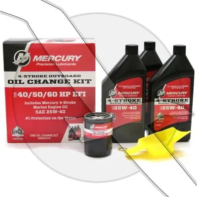 $54.99 • Buy Mercury Marine Outboard 4 Stroke Engine Oil Change Kit 40/50/60 Hp Fluid Filter