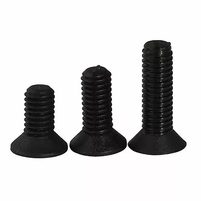 £2.76 • Buy Nylon Flat Head Phillips Screws Countersunk Head Machine Screws Black M3 / 3mm 