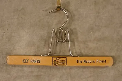 Vintage Key Pants Advertising Pants Wooden Hanger • $20