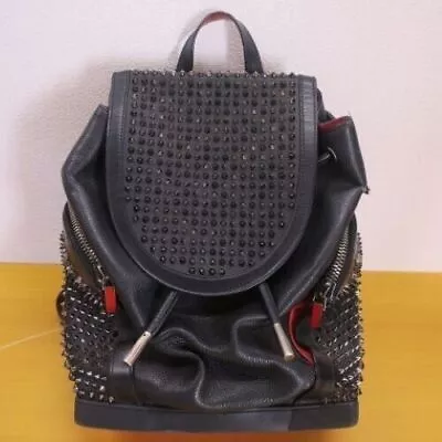 Christian Louboutin Explorafunk Spiked Leather Black Studded Backpack USED Rare • $599.99