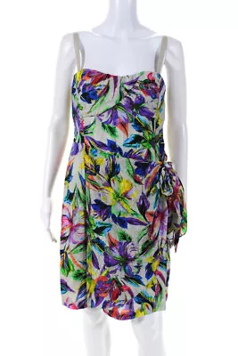 Nanette Lepore Women's Sleeveless Floral Print Tie Front Dress Multicolor Size 6 • $40.81