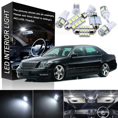 Premium 6500K White Interior LED Lights Package Bulbs For Lexus LS430 LS-430 • $14.52