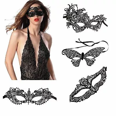 HALLOWEEN LACE MASK Ladies Masquerade Ball Venetian Sexy Costume Fancy Dress UK • £4.49