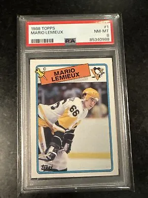 1988 Topps #1 Mario Lemieux PSA 8 NM-MT Quantity Available Penguins NHL HOF • $30