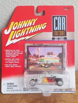 Johnny Lightning 1923 Ford T-Bucket CAR CULTURE Art Cars 2001 Black Flamed! RR • $6.99
