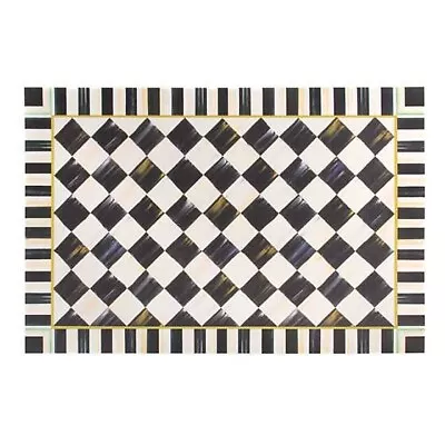 Mackenzie Childs Courtly Check Vinyl Mat 2 X3  • $138