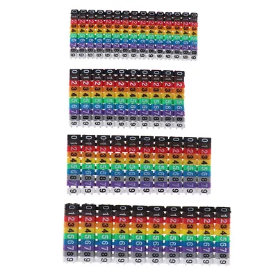 Cable Markers Colourful C-Type Marker Number Tag Label For Wire 1.5/2.5/4/ 6 ❤HA • £3.88