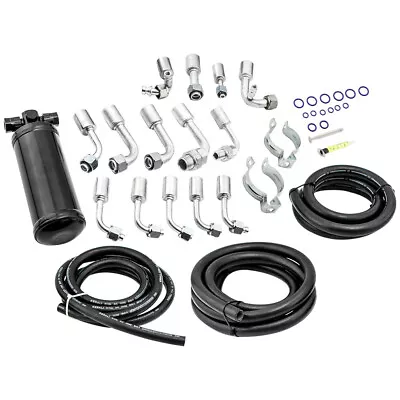 AC A/C Air Conditioning Extended Length Hose Kit W/ Drier + O-Ring + Fittings • $116