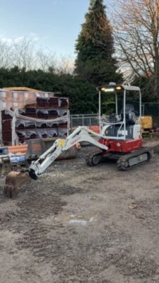 £12500 • Buy Takeuchi TB215r Mini Digger Excavator 1.5 Tonne 5 Buckets Hinged Canopy