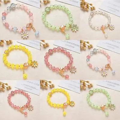 Charm Bracelet Girls Kids Lovely Daisy Crystal Jewellery +Gift Children Pouch • £3.19