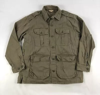Vintage Cabelas M-65 Fatigue Olive Green Jacket Mens Large Pockets • $49.88
