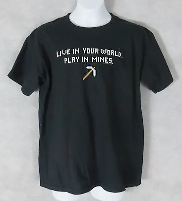 Minecraft Boys T-Shirt Live In Your World Play In Mines New S-XL • $7.99