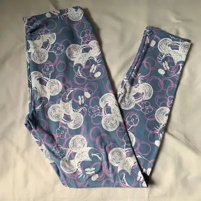 LuLaRoe Leggings ~ Disney ~ Mickey Mouse Ears - One Size (OS)  Blue Purple White • $4