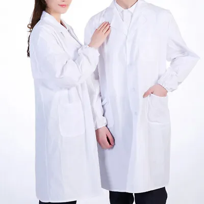 £9.59 • Buy Women/Men Long Sleeve Lab Coat Scrubs Hospital Medical Nurse Doctor Uniform Tops