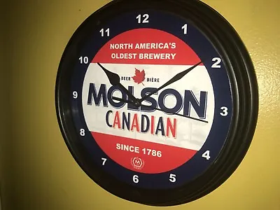 Molson Canada Beer Bar Man Cave Clock Advertising Sign • $37.99