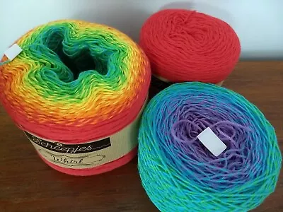 Scheepjes Whirl Jumpin Jelly (759) 220g & Whirlette Sizzle (867) 100g 4ply USED • £20