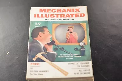 Mechanix Illustrated Magazine March 1955 Futuristic TV Telephone Front Cover • $6.99