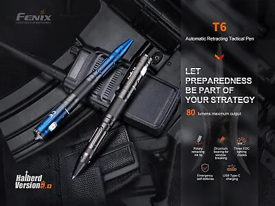 Fenix T6 Multi-functional Tactical Pen EDC Penlight Flashlight (BLACK) • $69.95