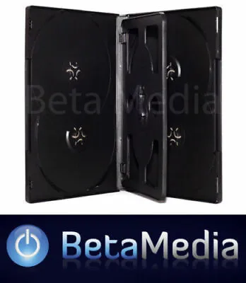 100 X Black 14mm ** HOLDS 6 Discs ** HIGH QUALITY CD / DVD Cover Cases • $109.95