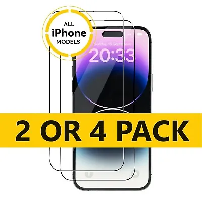 Tempered Glass Screen Protector For IPhone 15 14 13 12 11 XR X XS Pro Max Mini • £2.95