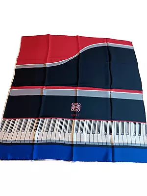 Vintage Loewe Piano Music Print Silk Scarf • $145