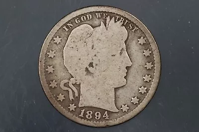 1894-s 25c Barber Silver Quarter Dollar Early Us Type Coin Q109 • $6.99