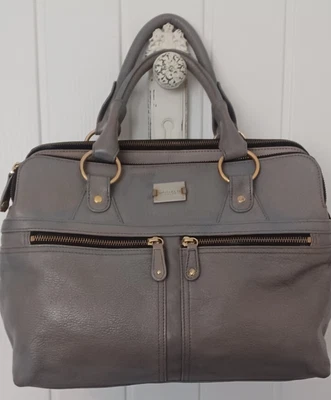 £55 • Buy Modalu Pippa Grey Handbag Leather Shoulder Grab Bag Designer Modalu Bag.
