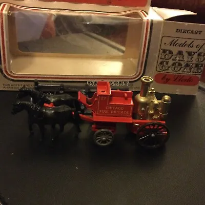 Days Gone Lledo Model Horse Drawn Car Cart Chicago Fire Brigade 1983 Boxed - BS • $6.21