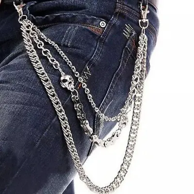 1 Pc Mens Wallet With Chain Hip Hop Trousers Chain Biker Wallet Keychain • £9.95