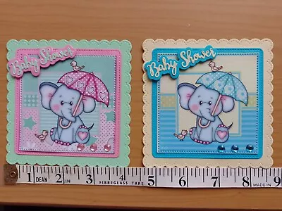 2 X  HANDMADE BABY SHOWER Card Toppers • £0.99