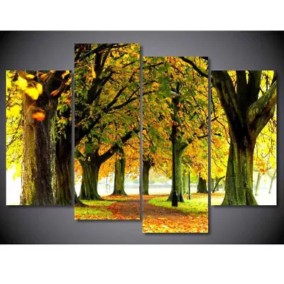 Forest Park Trees Autumn Art  Canvas  Painting Prints 4 Piece  Modular   • $121.60