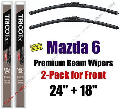 Wipers 2-Pack Premium Wiper Beam Blades - Fit 2009+ Mazda 6 - 19240/180 • $28.76