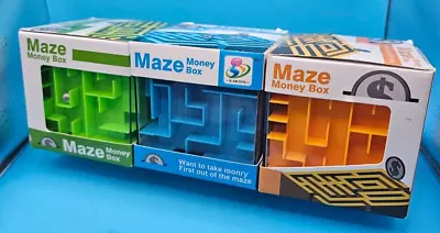 Money Puzzle Box 3  Unique Gift Holder Box Maze Puzzle Games For Kids Set Of 3 • $10