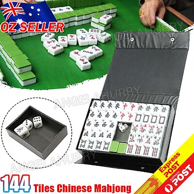 MahJong Travel Set 144 Tiles Set With Sign Play Game Box Instruction NEW • $33.97