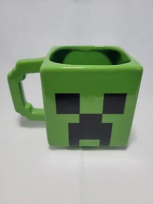 Original MINECRAFT Creeper Face Coffee Tea Mug Cup Ceramic Black Green 8oz • $9.99