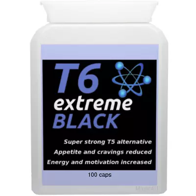 100 T6 EXTREME BLACK Strong Diet Pills SLIMMING/WEIGHT LOSS; Hardcore Fat Burner • £20