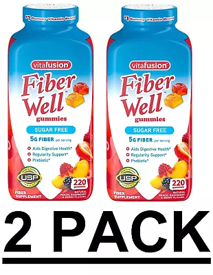 2 PACK - Vitafusion Fiber Well Gummies (220 Ct.) {Total 440 Gummies} FAST SHIP • $45.40