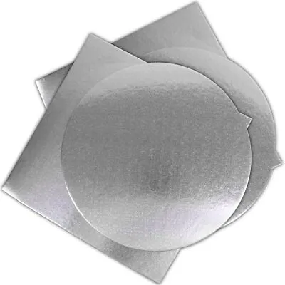 Large Silver Cake Boards Round & Square 10  Extra Strong Base Wedding Party 25cm • £2.49