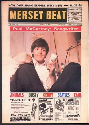 Modern Postcard: 1964 Mersey Beat Magazine Cover - PAUL MCCARTNEY - Songwriter • $6.16