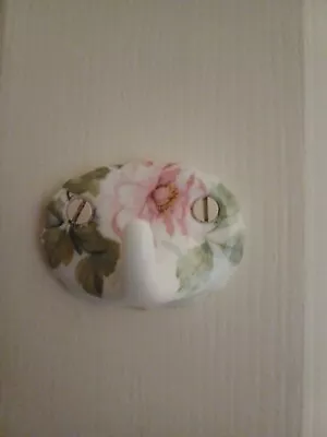 Vintage Hadida Bone China Bathroom Door Hook  Country Rose Design  • £2.99